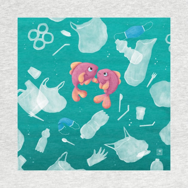 Plastic ocean by Emma Wiklund Art